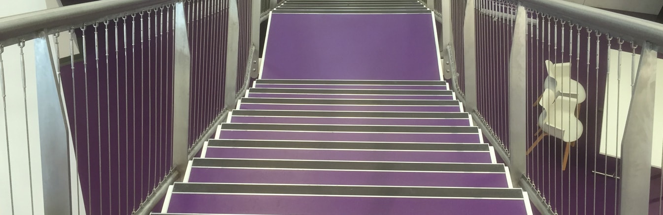 Linoleum flooring on staircase in Birmingham