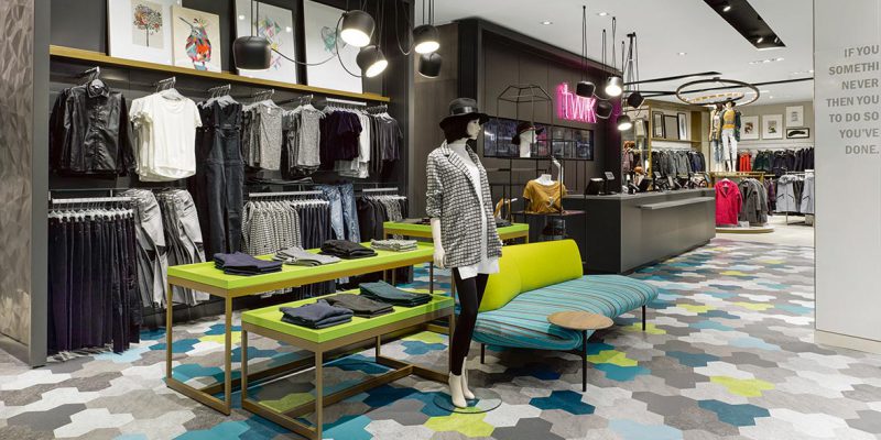 Clothes shop with commercial flooring