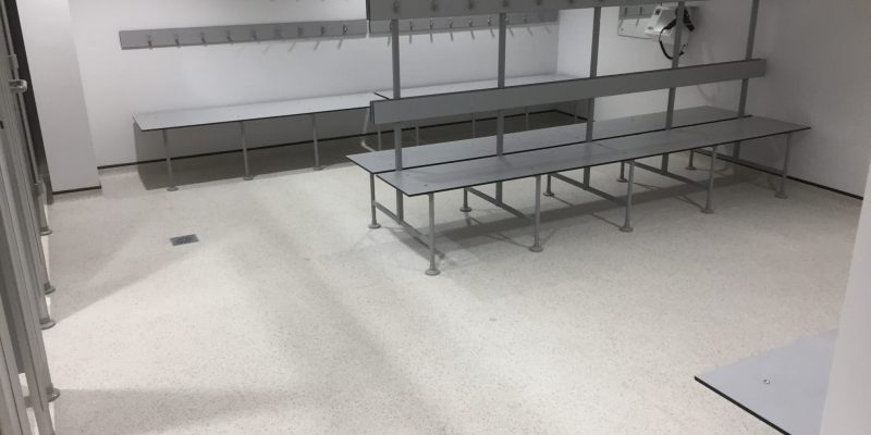 Changing room with Sports flooring in Birmingham
