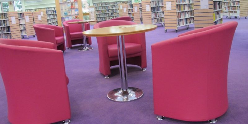 Solihull Library seating area in Birmingham