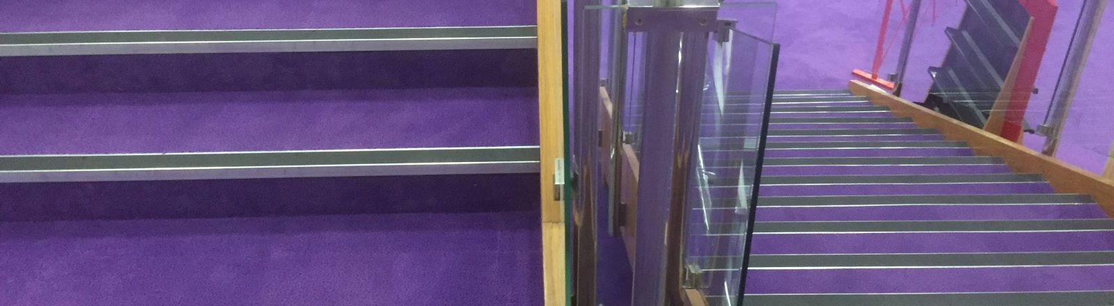 Solihull Library Stairway with Purple carpet